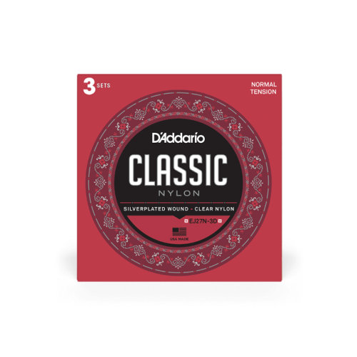 D'Addario EJ27N-3D, 3-Pack (Struny do gitary klasycznej) Normalny naciąg