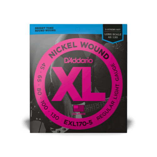 D'Addario EXL 170-5, XL Nickel (Struny do gitary basowej pięciostrunowej  45-130)