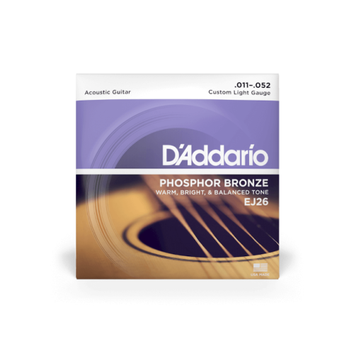 D'Addario EJ26 Custom Light Phosphor Bronze 11-52 (Struny do gitary akustycznej)