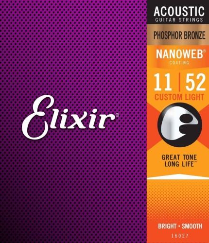 Elixir Phosphor Bronze (11-52) Custom Light  (struny do gitary akustycznej) 16027