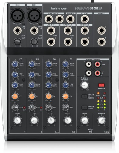 Behringer XENYX 802S – kompaktowy analogowy mikser audio 8-kanałowy