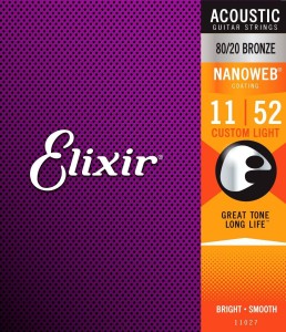 Elixir Nanoweb 11-52 Custom Light (80/20 Bronze 11027)  