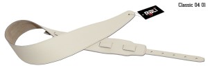Skórzany pas gitarowy Rali Classic 04-01 (biały)